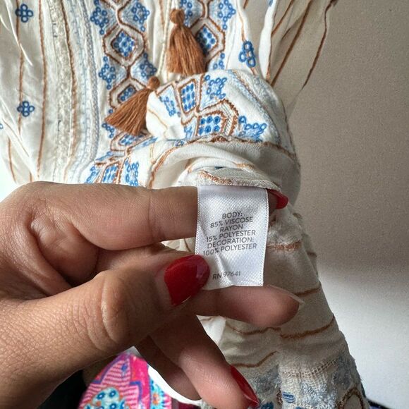 J. Jill Lilah Textured-Stripes Embroidered Top - Picture 7 of 7